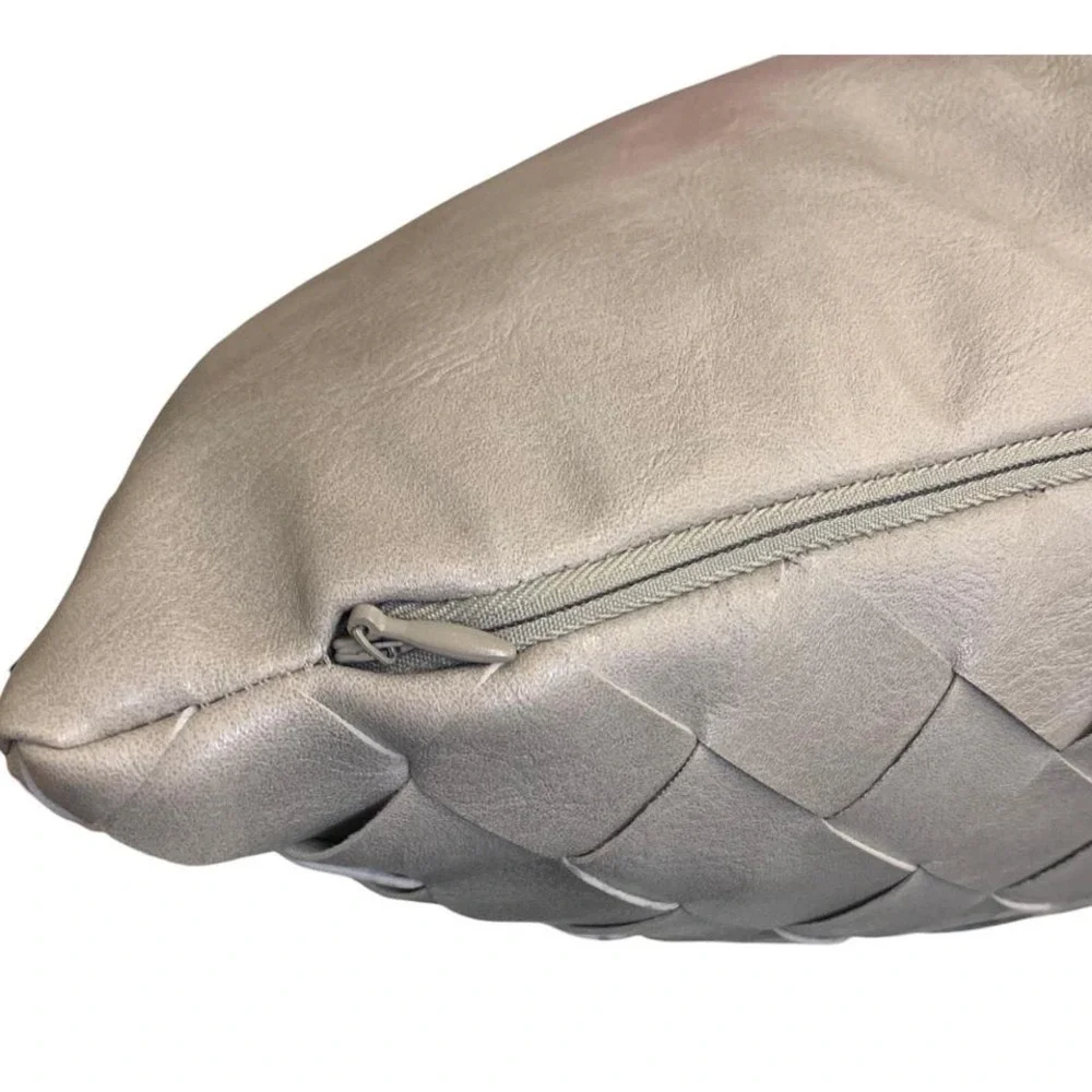 FRYE Woven Faux Leather Throw Pillow 19